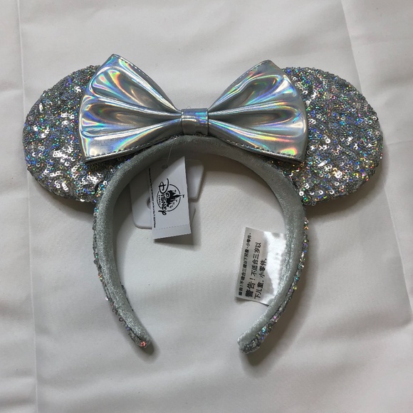 Silver Minnie Mouse Disney Parks Ear Headband